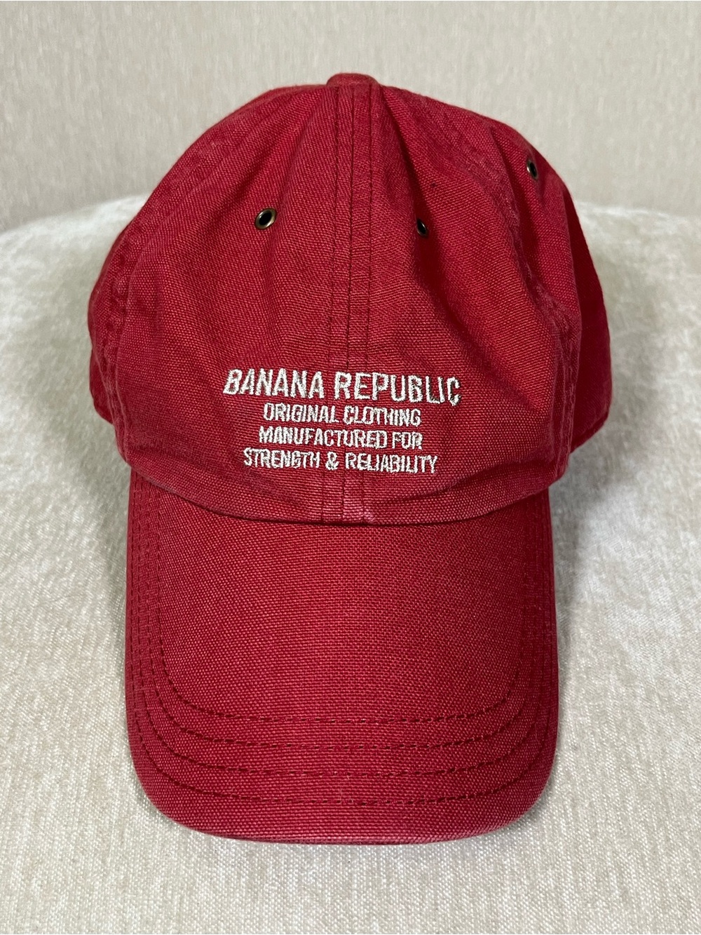 Banana Republic Men's Maroon Embroidered Cotton Cap